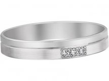 Alliance Mariage 3 mm - Or blanc 9 carats & Diamants - LOUANE By Fair'belle
