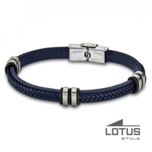 Bracelet Cuir bleu tressé /Plat  LOTUS STYLE Homme