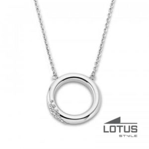 Collier ANNEAU Acier Cristaux sertis LOTUS STYLE Bijoux