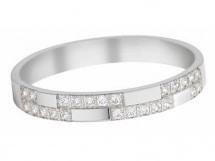 LEHNA - Alliance 3 mm Or blanc & Diamants - 9 carats By Fair'belle