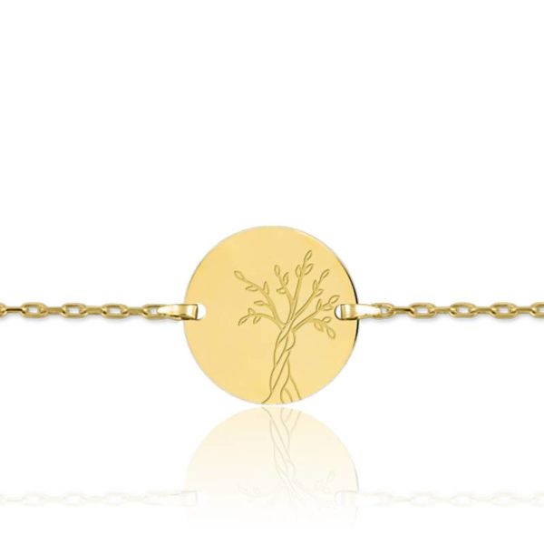 Lucas Lucor Bracelet Medaille Arbre de Vie Or Jaune 9K