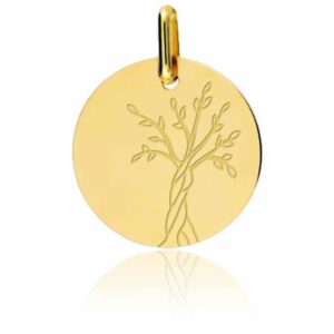 Lucas Lucor Médaille Arbre de Vie 20 mm Or Jaune 18K