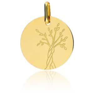 Lucas Lucor Médaille Arbre de Vie Tronc Torsadé Or Jaune 9K