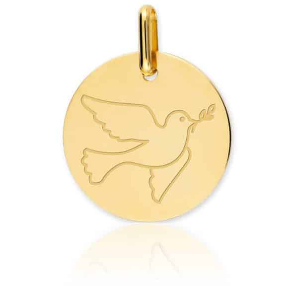 Lucas Lucor Médaille Colombe Or Jaune 18K  M1058