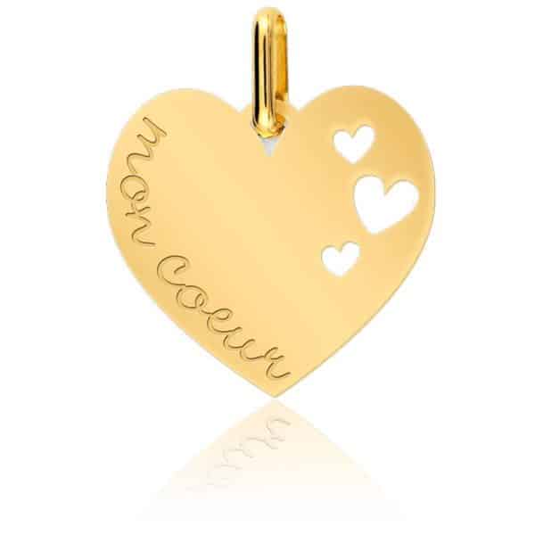 Lucas Lucor Médaille "Mon Coeur" En Or Jaune 9K  M1051