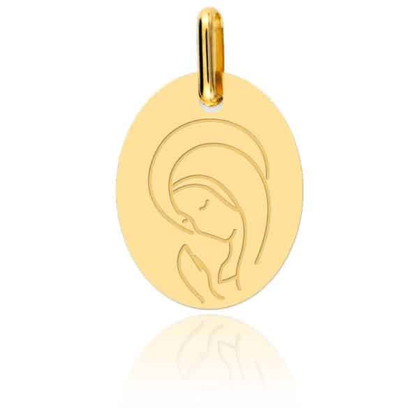 Lucas Lucor Médaille Vierge en Prière Or Jaune 9K