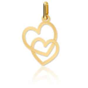 Lucas Lucor Pendentif Duo Coeurs Or Jaune 9K