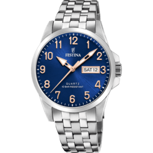 MONTRE FESTINA CLASSICS F20357/B ACIER, MAILLONS EN ACIER INOXYDABLE, HOMME
