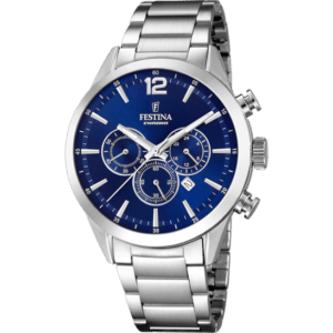 MONTRE FESTINA TIMELESS CHRONOGRAPH F20343/7 ACIER, MAILLONS EN ACIER INOXYDABLE, HOMME