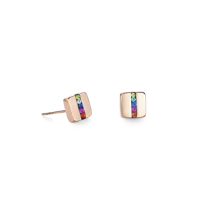 Boucles d'oreille Acier carrée cristaux