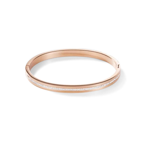 Bracelet acier or rose cristaux cristal