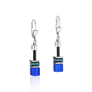 Boucles d'oreille Geocube Bleu Vert