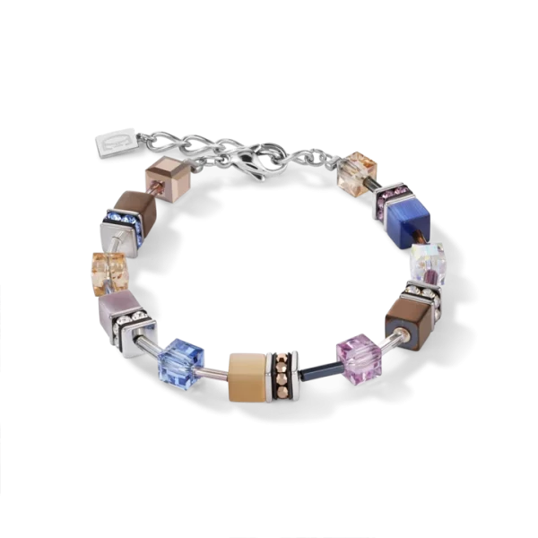 Bracelet Geocube Bleu-marron-lilas