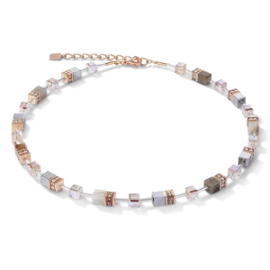 Collier Geocube agathe hématite