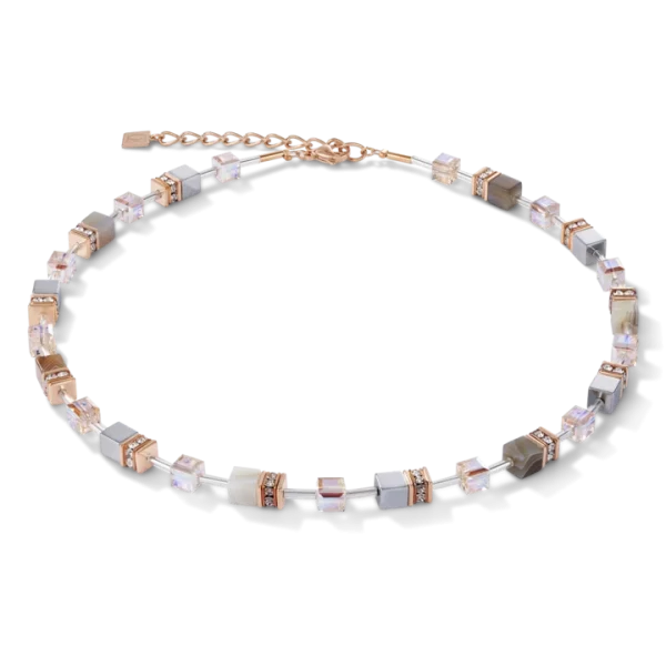 Collier Geocube agathe hématite