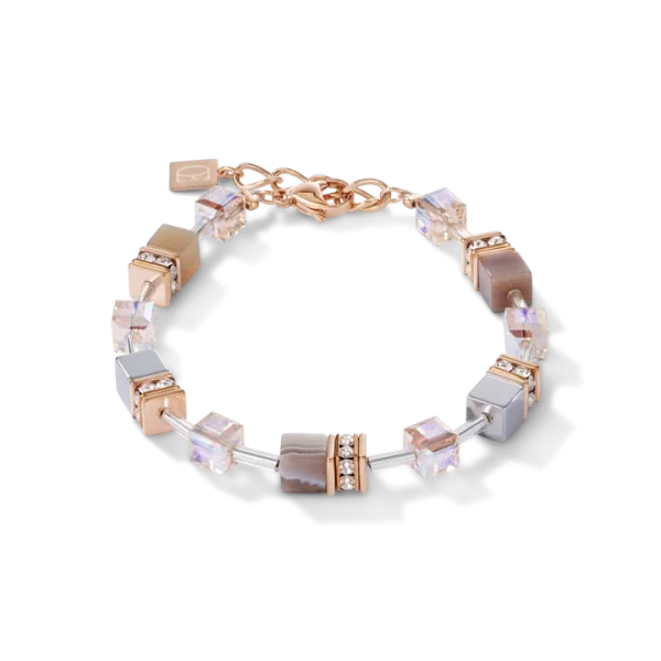 Bracelet Geocube agathe et hématite