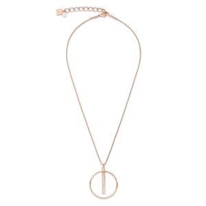 Collier acier or rose Anneau