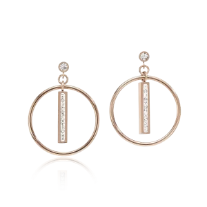 Boucles d'oreille acier or rose Anneau