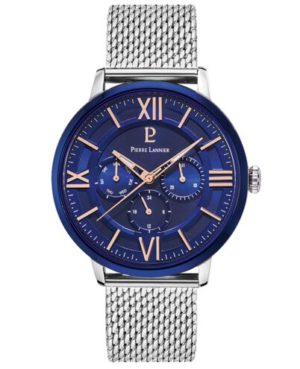 Montre Homme BEAUCOUR Cadran Bleu Bracelet Acier milanais Argenté Ref 253C168