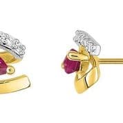 Boucles d'oreilles or Rubis et oxydes de zirconium 2A713BRTZ