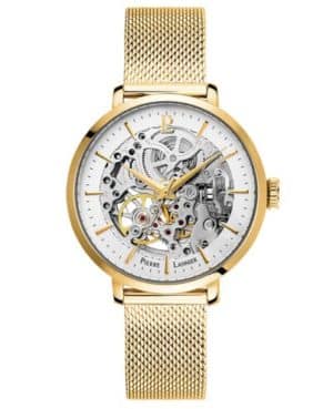 Montre Femme AUTOMATIC Cadran Argenté Bracelet Acier milanais Doré Ref 309D528