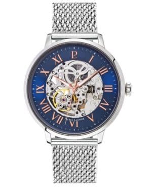 Montre Homme AUTOMATIC Cadran Bleu Bracelet Acier milanais Argenté Ref 322B168