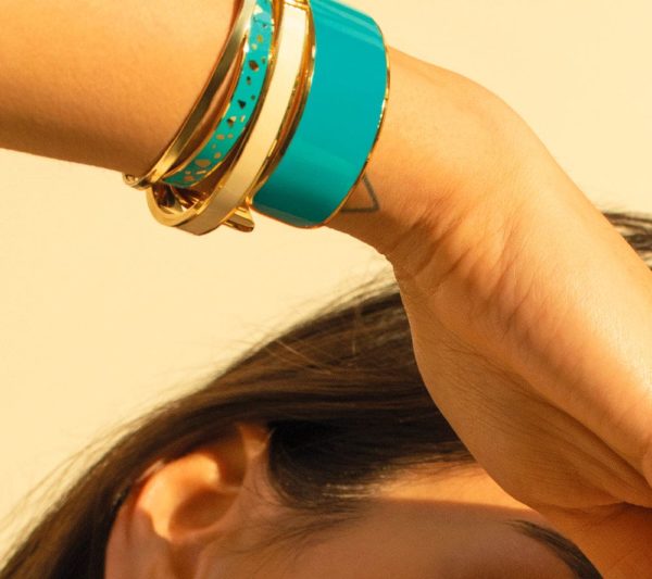 Jonc 2 cm Bangle Bleu Lagon – Image 2