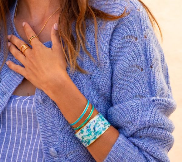 Jonc Bangle Bleu Azur – Image 2