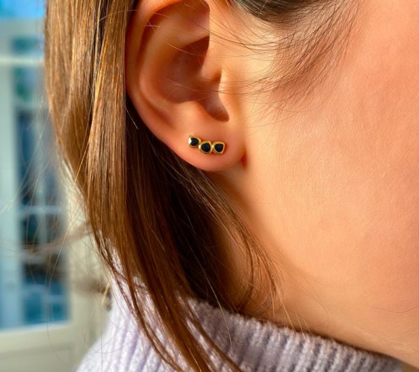 Boucles d'Oreilles Lumi Bleu Nuit – Image 2