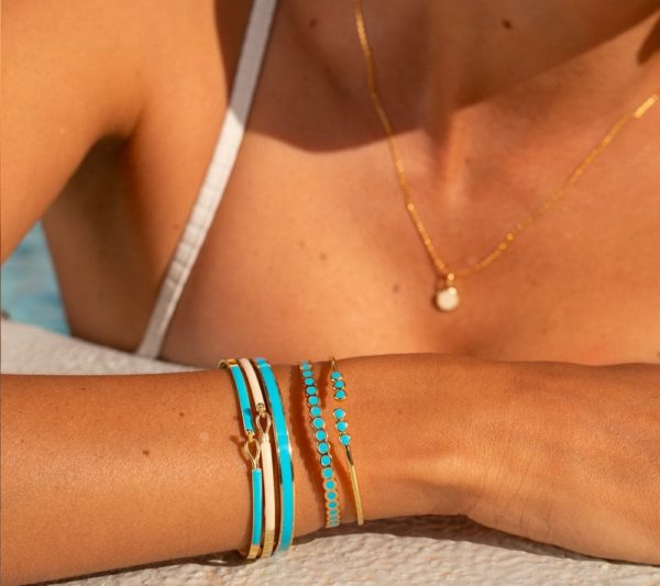 Jonc Bangle Bleu Azur – Image 4