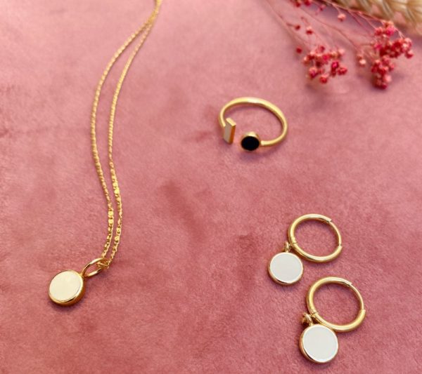 Boucles d'Oreilles Céleste Blanc Sable – Image 4
