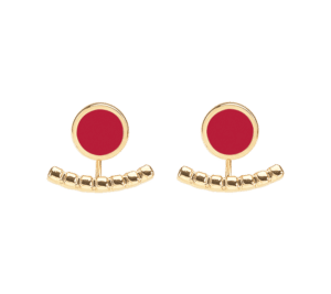Boucles d'Oreilles Comete Rouge Velours