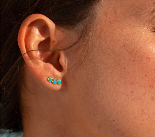 Boucles d'Oreilles Lumi Bleu Azur – Image 3