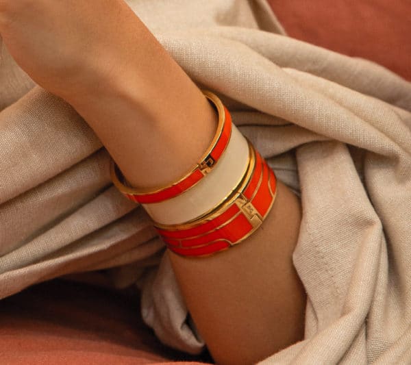 Jonc 2 cm Bangle Blanc Sable – Image 3
