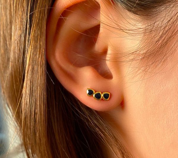 Boucles d'Oreilles Lumi Bleu Nuit – Image 3