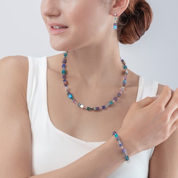 Collier GeoCUBE® Iconic turquoise-mauve – Image 3