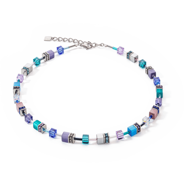 Collier GeoCUBE® Iconic turquoise-mauve
